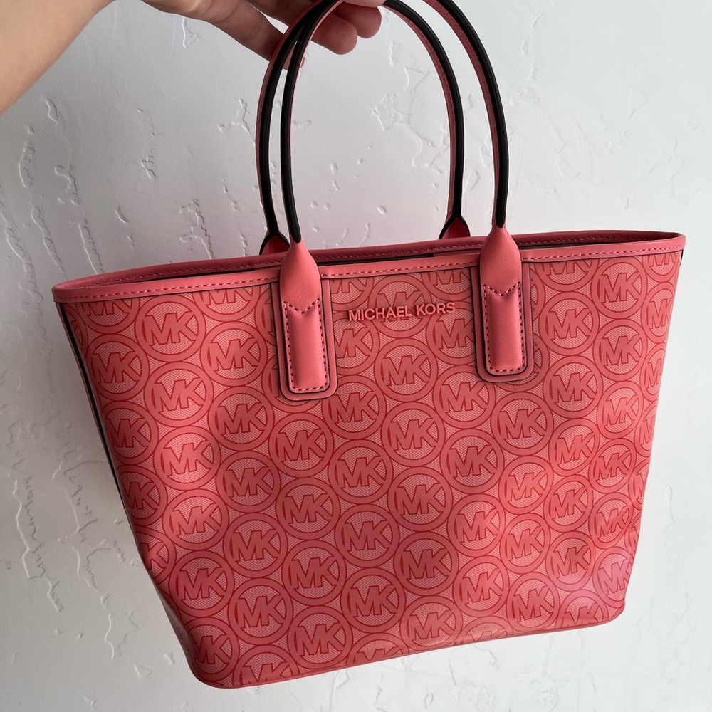 Michael Kors Coral Pink Logo Tote